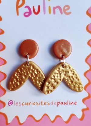 Flora doré martelé et terracotta