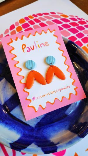 Flora bleu ciel et orange