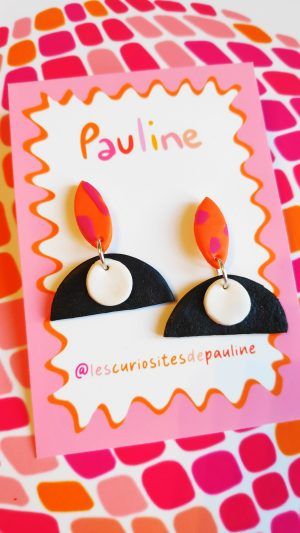 Sombrero fuschia mix orange noir et blanc